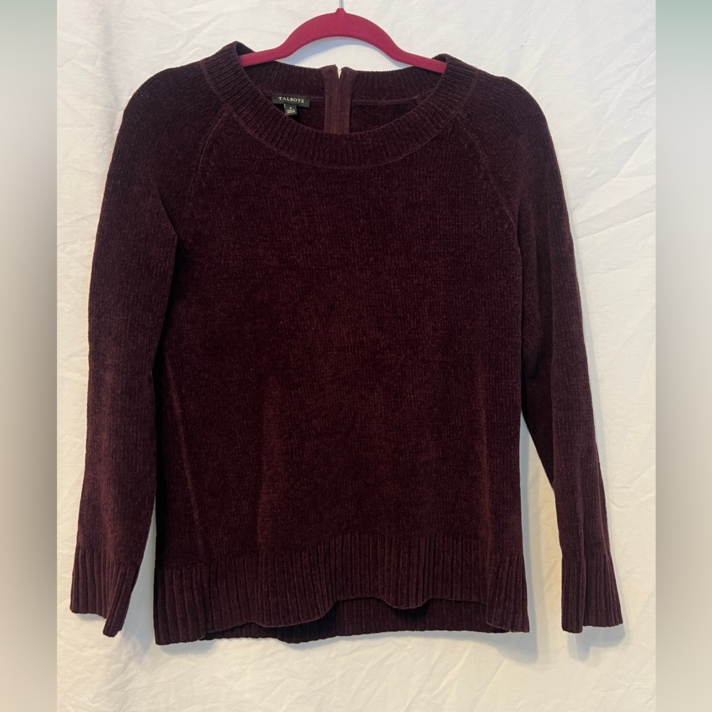 Talbots Small Chenille Women's Burgundy/Plum/Maroon Sweater